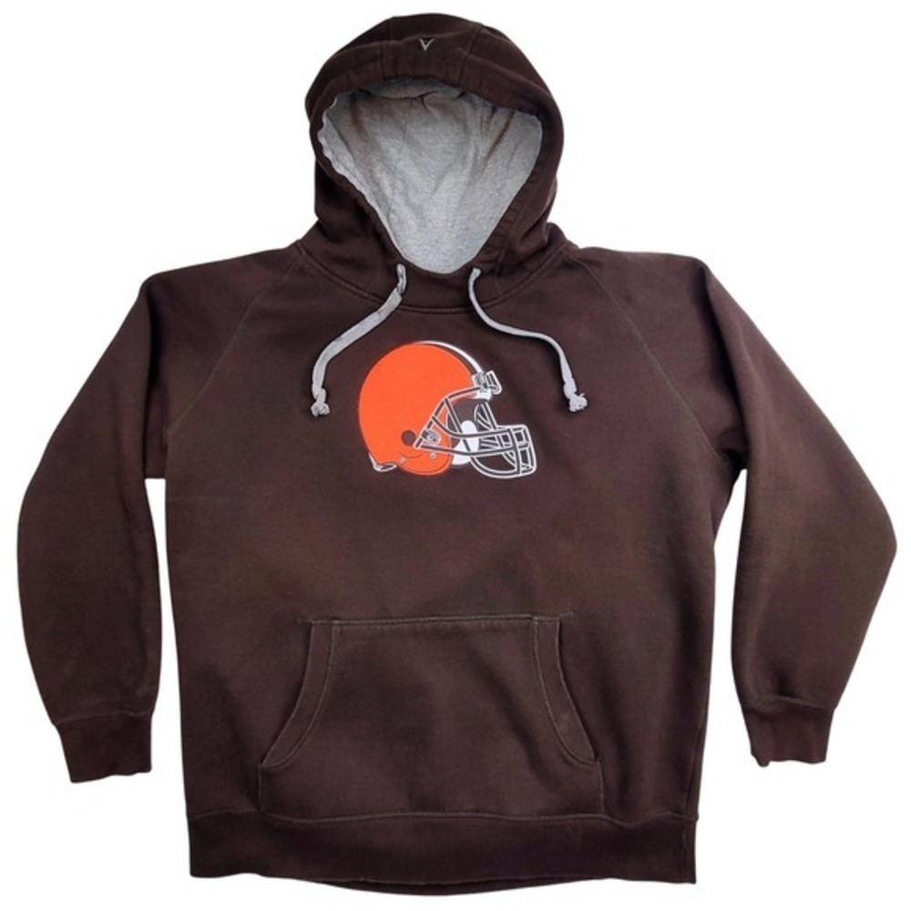 Cleveland Browns NFL Football Helmet Logo Brown Heavy Hoodie Mens 2XL - Antigua‎